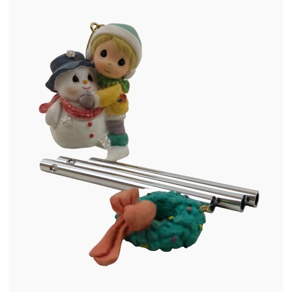 Precious Moments Snowman Girl Windchime Enesco 672289 Resin 1999 Ornament - Picture 5 of 10